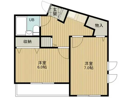 センチュリー羽沢(2K/4階)の間取り写真