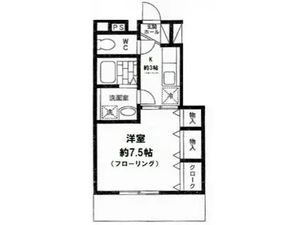 ブルックレット(1K/1階)の間取り写真