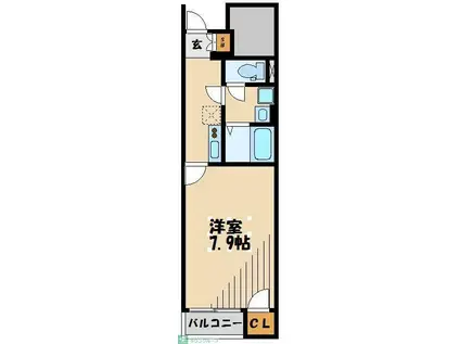 クレイノアーカス(1K/1階)の間取り写真