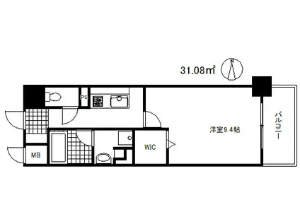 シュロスフォンコウナン(1K/4階)の間取り写真