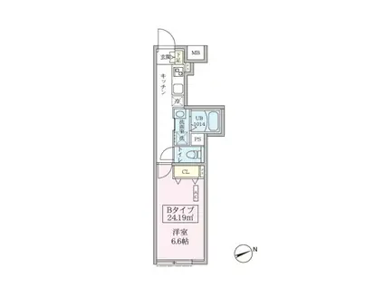 スカイコートリュクス品川大崎(1K/1階)の間取り写真