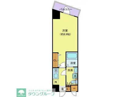 プレール・ドゥーク西新井II(1K/4階)の間取り写真