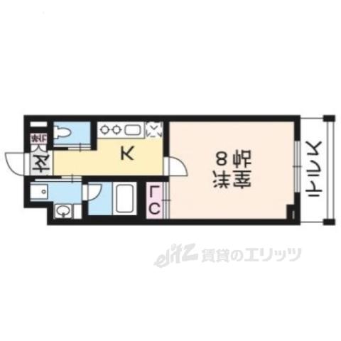LOUISE(1K/1階)の間取り写真