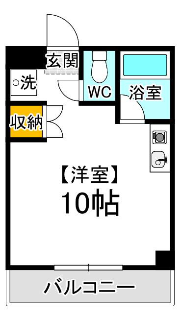 ドリームタグチ(ワンルーム/3階)の間取り写真