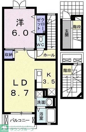 ティア マリア(1LDK/3階)の間取り写真