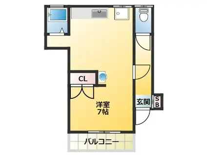 サニネス阿佐ヶ谷A(ワンルーム/2階)の間取り写真