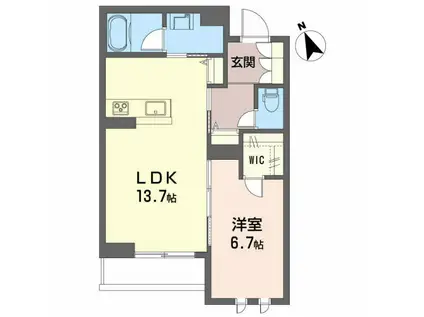 シャーメゾンGM(1LDK/2階)の間取り写真