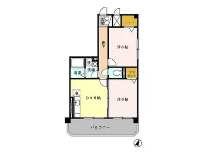 メゾン286(2DK/3階)の間取り写真