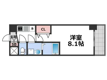 アドバンス大阪フェリシア(1K/10階)の間取り写真