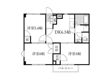 グリーンハイツ(3DK/1階)の間取り写真