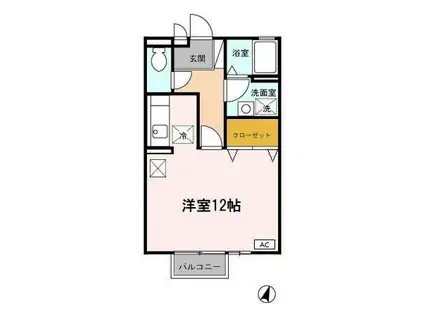 ルミエール(ワンルーム/1階)の間取り写真