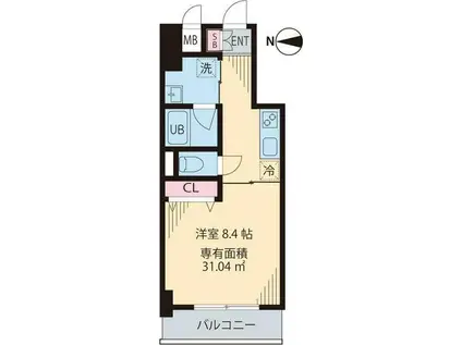 メゾン ウェル(1K/6階)の間取り写真