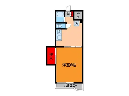 グローバルコート綾瀬(1K/4階)の間取り写真