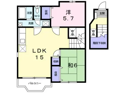 サンライズ(2LDK/2階)の間取り写真