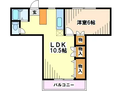 クレストN(1LDK/1階)の間取り写真
