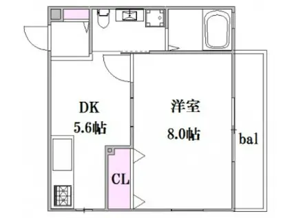 メゾンヴェルテ(1DK/1階)の間取り写真