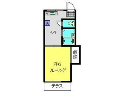 福田アパート(1K/1階)の間取り写真