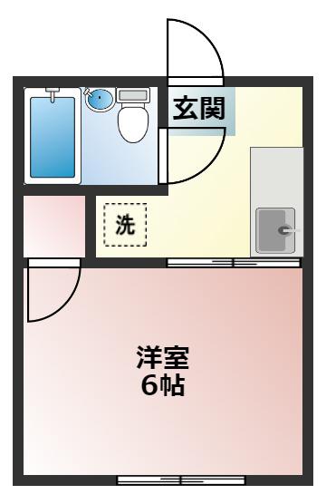フォーブル西松山(1K/1階)の間取り写真
