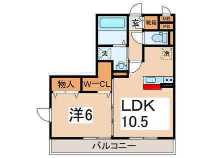 GRAND CHARIOT(1LDK/1階)の間取り写真