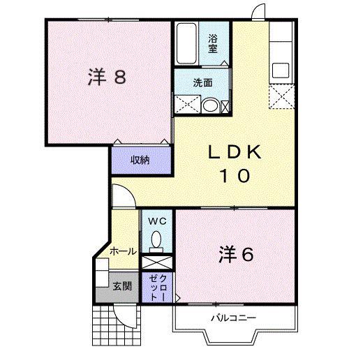 セピアパロス(2LDK/1階)の間取り写真