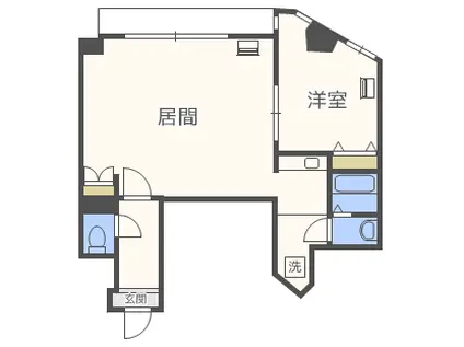 フロンティア西麻生II(1LDK/11階)の間取り写真