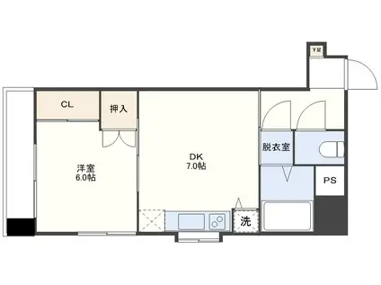 アベニュー明日香(1DK/6階)の間取り写真