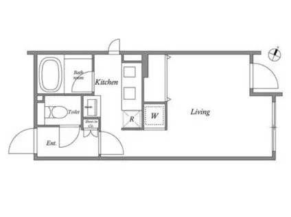 ALERO下目黒(1K/1階)の間取り写真