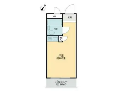 トップ市ヶ谷(ワンルーム/2階)の間取り写真