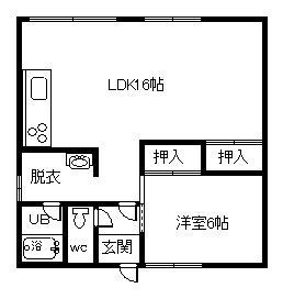 シャトラン(1LDK/2階)の間取り写真