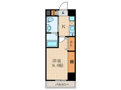 アルテ兵庫津(1K/8階)の間取り写真