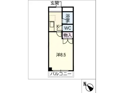 コーポノリクラA棟(1K/1階)の間取り写真