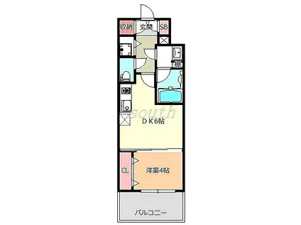 ORIENTEM(1DK/9階)の間取り写真