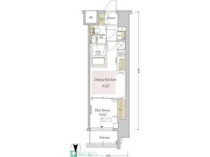 アーバネックス森下III(1DK/10階)の間取り写真