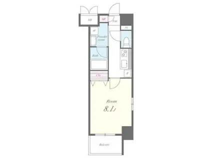 サントルリジェール(1K/6階)の間取り写真