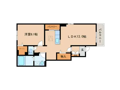 アライブ・サピー(1LDK/1階)の間取り写真