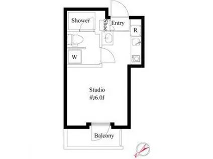 セレブラーレ町屋(ワンルーム/3階)の間取り写真