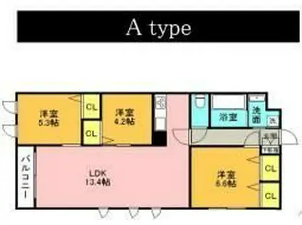 ザベルーガ世田谷レジデンス(3LDK/1階)の間取り写真