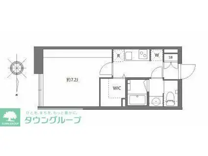 アバンテリム大森北(1K/2階)の間取り写真