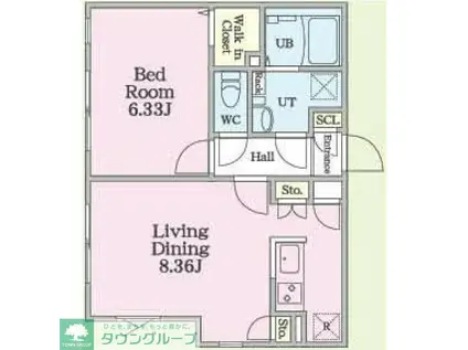 QUADOR中野(1LDK/4階)の間取り写真