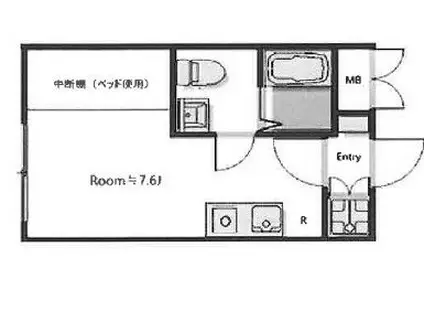 BLUE PALETTE 赤羽(ワンルーム/1階)の間取り写真