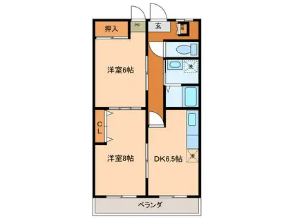 サンライズよしま(2DK/3階)の間取り写真