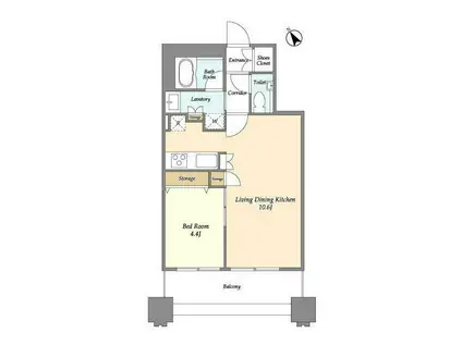 LASANTE池田山(1LDK/15階)の間取り写真