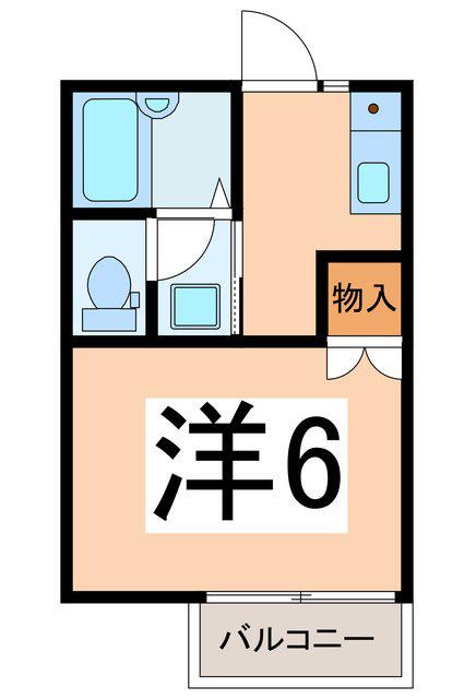 Dハイツ(1K/1階)の間取り写真