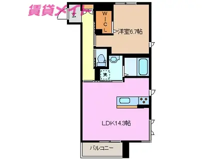 フォレナ(1LDK/2階)の間取り写真