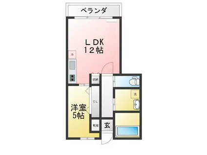 三家第2ビル(1LDK/4階)の間取り写真