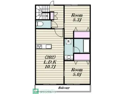 リヴィエール(2LDK/2階)の間取り写真