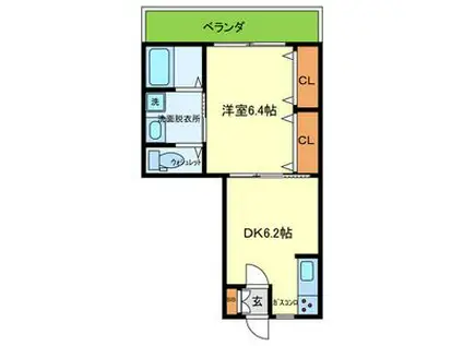 STABLE SHOUJIHIGASHI(1DK/2階)の間取り写真