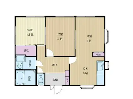 プルミエール町田旭町(3DK/1階)の間取り写真