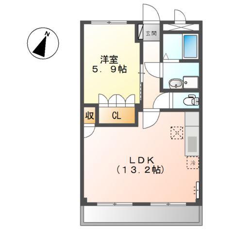 グリシーナ(1LDK/1階)の間取り写真