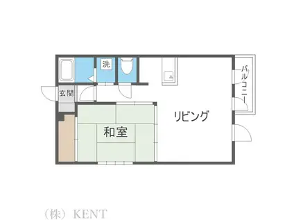 ルミエールFIII(1LDK/2階)の間取り写真